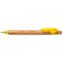 PEFC-zert. Holz-Druckkugelschreiber 'Prisma wood' gelb trans. Funktion