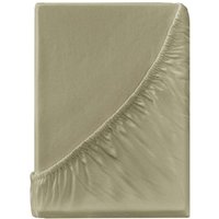Spannbettlaken "Single Jersey" aus Bio-Baumwolle 140-160 x 200 cm, schlamm – Ansicht 1