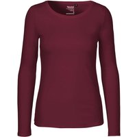 Neutral Bio-Damen-Langarmshirt mit Rundhalsaussschnitt bordeaux, Gr. M