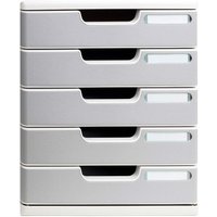 Exacompta Schubladenbox Modulo "Office", DIN A4+, 5 Schubladen geschlossen, steingrau – Ansicht 1