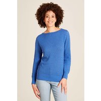 tranquillo Bio-Damen-Strickpullover mit tiefem Rückenausschnitt, dazzling blue, Gr. S