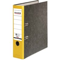 20 Falken Ordner "Recycling", Wolkenmarmor 250 g/m², DIN A4, RB 80 mm, gelb