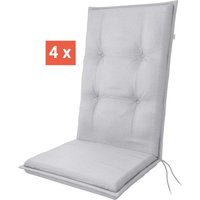 doppler Auflage "STAR" für Hochlehner, 4er-Pack, 119x48x6 cm, Polyester, grau – Ansicht 1
