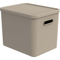 rotho Aufbewahrungsbox 'ALBULA' aus Recyclingkunststoff, 27 l, cappuccino – Ansicht 1