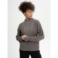 MELA Bio-Damen-Rippstrick Troyer 'KIMAYA' mit Stehkragen, bear melange, Gr. L – Ansicht 1