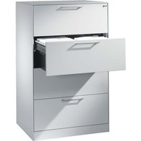 Hängeregistraturschrank "CONTACT", Höhe 131 cm (BxT) 80 x 43,5, silber