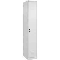 C+P Spind Classic PLUS, 1 Abteil, 1850x300x500mm, Verkehrsweiß/Verkehrsweiß – Ansicht 1