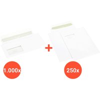 1.000 Briefumschläge "Envirelope" DL HK mF + 250 Versandtaschen "Envirelope" C4 HK mF