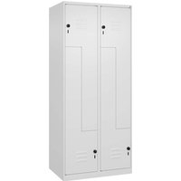 C+P Z-Spind Classic PLUS, 4 Fächer, 1850x800x500mm, Verkehrsweiß/Verkehrsweiß – Ansicht 1
