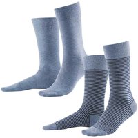 2er-Pack Living Crafts Bio-Herren-Socken "Arni" infinity blue/skyway melange, Gr. 43/46