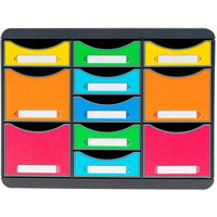 Exacompta Schubladenbox "Iderama", 11 Schubladen, regenbogen