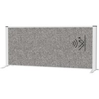 MAUL Sideboard-Trennwand "MAULconnecto" silber, Akustik 120 x 50 cm, dunkelgrau