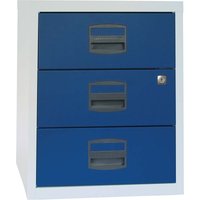 Bisley Home Rollcontainer 3 Schübe, grau/blau – Ansicht 1