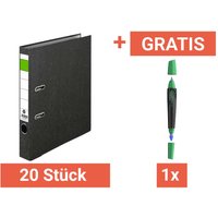 20 x Ordner "Economy" Rückenbreite 5 cm, DIN A4 + GRATIS Schneider Tintenroller "BREEZE" – Ansicht 1