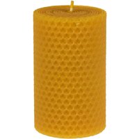 Hahn Stumpenkerze mit Wabenmuster aus Bienenwachs, 10 x 5,8 cm