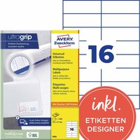 1.600 Zweckform Etiketten 105 x 37 mm, A4 – Ansicht 1