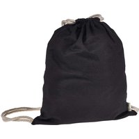 memo Bio-Baumwoll-Turnbeutel, mit Fairtrade-Siegel, schwarz, 32 x 40 cm