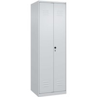 C+P Wäsche-/Garderobenspind Classic PLUS, 2 Abteile, 1850x600x500mm, Lichtgrau/Lichtgrau – Ansicht 1