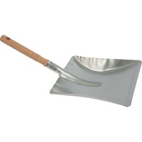 Kehrschaufel aus verzinktem Metall mit Holzgriff