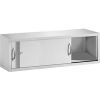 Aufsatzschrank für Schiebetürenschränke aus Stahl 160 cm breit lichtgrau T 50 H 50 – Ansicht 1