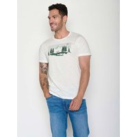 GREENBOMB Bio-Herren-T-Shirt "Bike Mountain Pines" mit Rundhalsausschnitt, moonstone,Gr.XL