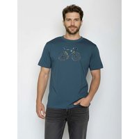 GREENBOMB Bio-Herren-T-Shirt 'Knut 2' mit Rundhalsausschnitt, blue pine, Gr. XL