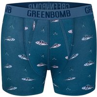 GREENBOMB Bio-Herren-Boxershort 'Perch', blau mix, Gr. M