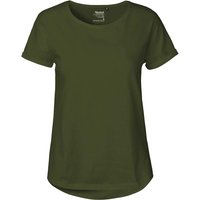 Neutral Bio-Damen-T-Shirt mit Roll-Up-Ärmeln, military, Gr. S – Ansicht 1
