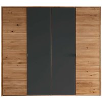 Kleiderschrank "Bolle" 4-türig mit Glas, anthrazit – Ansicht 1