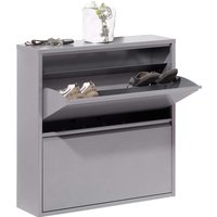 Metall-Schuhschrank "Big One Shoe 2" silber glänzend