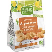 LE MOULIN DU PIVERT Bio-Mini-Kekse mit gesalzener Butter und Karamellfüllung, 170 g