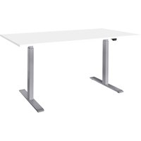 memo Höhenverstellbarer Schreibtisch "ON" grau, Buche weiß lackiert, B 100 x T 70 cm – Ansicht 1