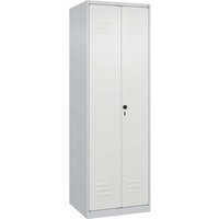 C+P Wäsche-Spind Classic PLUS, 2 Abteile, 1850x600x500mm, Lichtgrau/Verkehrsweiß
