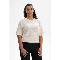 MELA Bio-Damen-Strick-T-Shirt "AROHI" strukturiert, cream melange, Gr. L – Ansicht 1