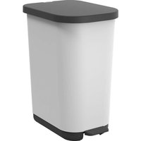 rotho Abfall-Treteimer "RIBO" aus Recyclingkunststoff, 35 l, mistletoe white
