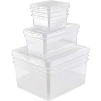 keeeper 8er-Set Aufbewahrungsbox "Bea" 3 x 1,7 l, 2 x 5,5 l, 3 x 18 l, transparent – Ansicht 1