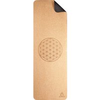 BERK Yogamatte "Kork" mit Blume des Lebens, 182 x 62 x 6 cm