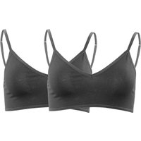 Living Crafts 2er-Pack Bio-Damen-Bustier 'TAMILLA' mit V-Ausschnitt, black, Gr. M