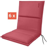 doppler Auflage "CITY" für Niederlehner, 6er-Pack, 100x48x6 cm, Polyester, himbeer – Ansicht 1