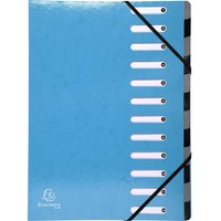 6 Exacompta Ordnungsmappen "Iderama", 600 g/m², DIN A4, dehnb. Rücken, 12 Fächer, hellblau