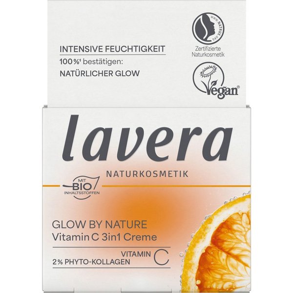 lavera Bio-Gesichtscreme 3in1 "Glow by Nature" mit Vitamin C, 50 ml