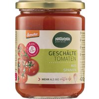 NATURATA Geschälte Bio-Tomaten in Tomatensaft, demeter-zertifiziert, 420 g