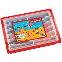 STABILO Buntstifte 'Trio' dick, in Kunststoffbox, 12 sortierte Farben, 96 Stk.