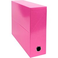 5 Exacompta Archivboxen "Iderama", Griffloch, DIN A4, RB 90 mm, rosa
