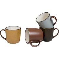 4 Könitz Tassen "Just Coffee" aus Porzellan, 350 ml, grau/braun