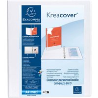 10 Exacompta Ringbücher "Kreacover", DIN A4 Maxi, 2 Ringe 40 mm, RB 64 mm, 2 Taschen, weiß – Ansicht 1
