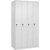 C+P Spind Classic PLUS, 4 Abteile, 1850x1000x500mm, Verkehrsweiß/Verkehrsweiß – Ansicht 1