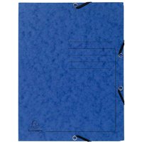 25 Exacompta Sammelmappen, Colorspan-Karton, 355 g/m², DIN A4, Gummizug, 3 Klappen, blau