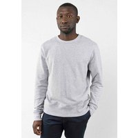 MELA Bio-Herren-Sweatshirt 'ADIL' mit Rundhalsausschnitt, grau melange, Gr. M