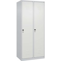 C+P Spind Classic PLUS, 2 Abteile, 1850x800x500mm, Lichtgrau/Verkehrsweiß